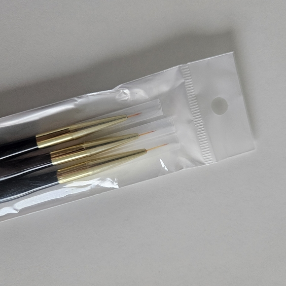 NEW Nail Brushes Set Of 3 Dual Tip Soft Fiber Tips Precision Liners - Picture 3 of 4